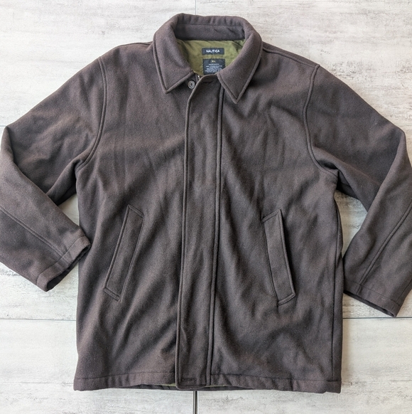 Nautica Other - Nautica Men's Grey Wool Blend Lined Heavy Casual Everyday Jacket Coat Size XL